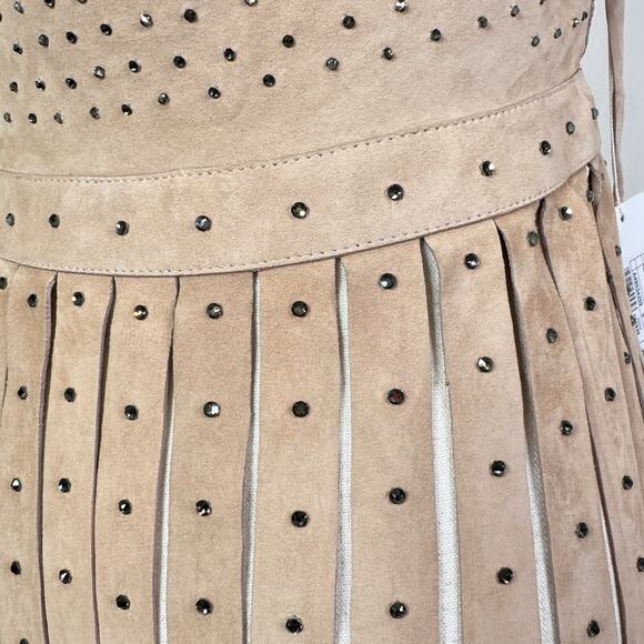 NWT Valentino Suede Studded Fringe Top Runway Collector Rare Balletcore Blush XS - Picture 6 of 16